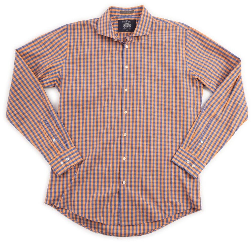 THE SAVILE ROW COMPANY gingham plaid button down dress shirt size 16.5 36